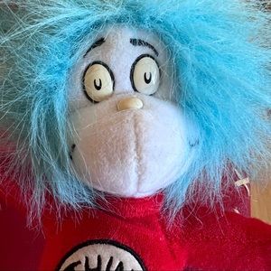 Thing 2 Dr. Seuss from 2003 plush figure doll 11” blue hair red suit official